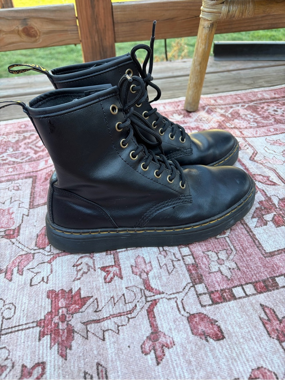 Women’s Doc Marten Black Zavala Lace-Up Combat Boots size 8
